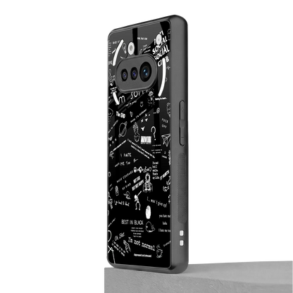Minimalistic Black Aesthetic Collage nothing phone 3a mobile cover | shockproof glass phone case