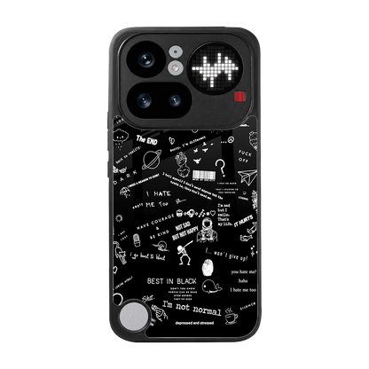 Minimalistic Black Aesthetic Collage back phone cover | glass case for nothing phone 4a pro
