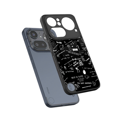 Minimalistic Black Aesthetic Collage sleek nothing phone 4a pro cover with tempered glass back and TPU edges