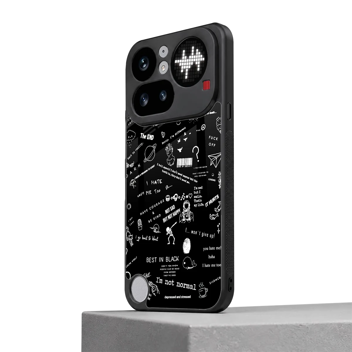 Minimalistic Black Aesthetic Collage nothing phone 4a pro mobile cover | shockproof glass phone case