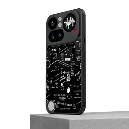 Minimalistic Black Aesthetic Collage nothing phone 4a pro mobile cover | shockproof glass phone case