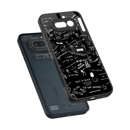 Minimalistic Black Aesthetic Collage sleek nothing phone 4a cover with tempered glass back and TPU edges