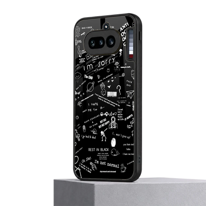 Minimalistic Black Aesthetic Collage nothing phone 4a mobile cover | shockproof glass phone case