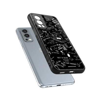 Minimalistic Black Aesthetic Collage sleek oneplus nord 2 cover with tempered glass back and TPU edges