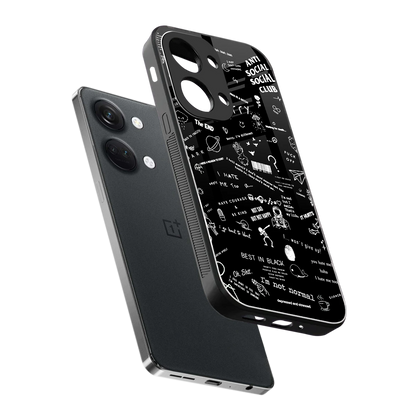 Minimalistic Black Aesthetic Collage sleek oneplus nord 3 cover with tempered glass back and TPU edges