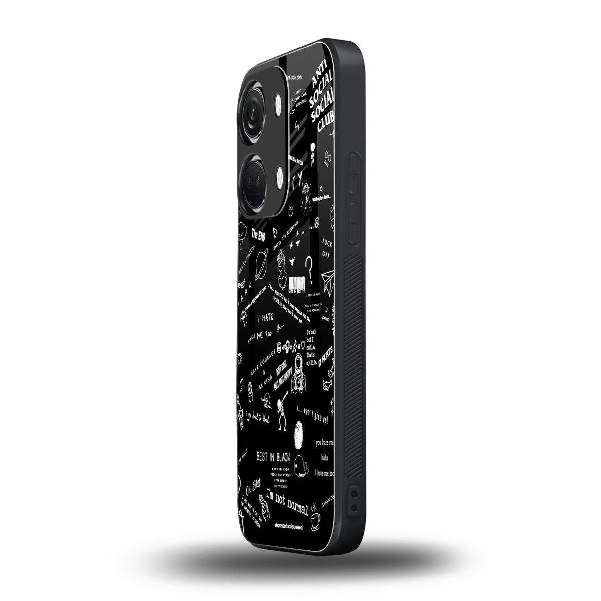 Minimalistic Black Aesthetic Collage oneplus nord 3 mobile cover | shockproof glass phone case