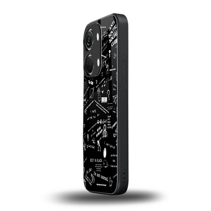 Minimalistic Black Aesthetic Collage oneplus nord 3 mobile cover | shockproof glass phone case