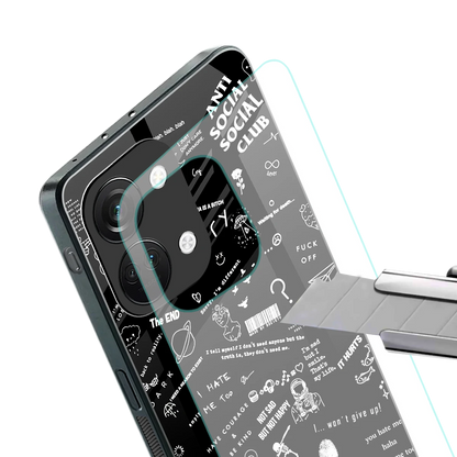Minimalistic Black Aesthetic Collage stylish phone case for oneplus nord 3 | glossy glass and slim fit