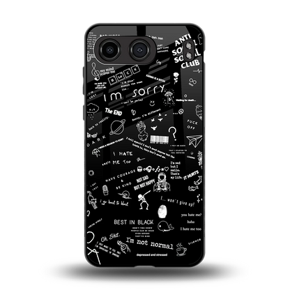 Minimalistic Black Aesthetic Collage back phone cover | glass case for oneplus nord 4