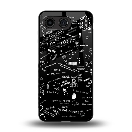 Minimalistic Black Aesthetic Collage back phone cover | glass case for oneplus nord 4