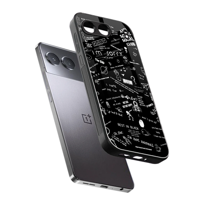 Minimalistic Black Aesthetic Collage sleek oneplus nord 4 cover with tempered glass back and TPU edges