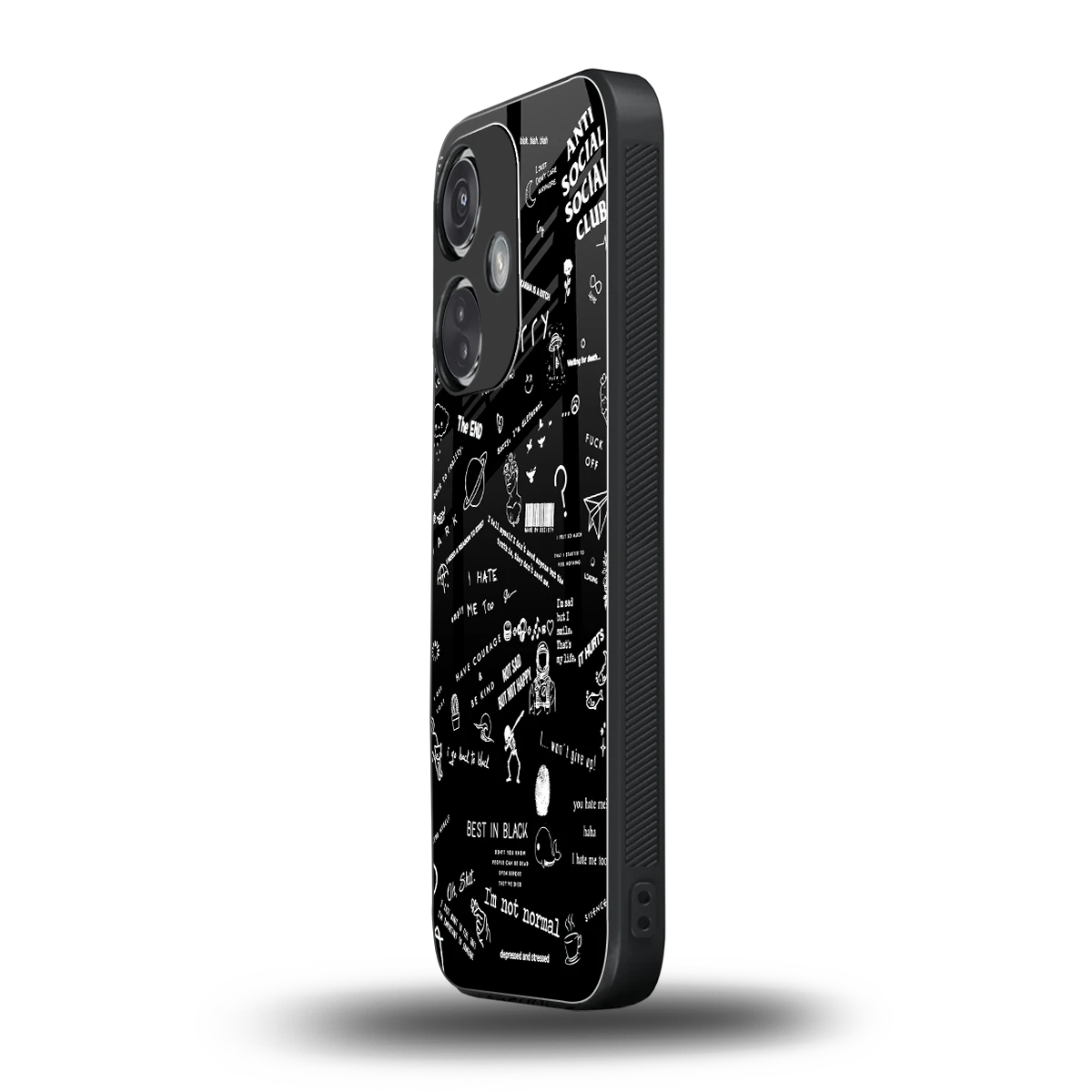 Minimalistic Black Aesthetic Collage oneplus nord ce 3 mobile cover | shockproof glass phone case