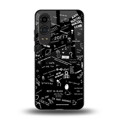Minimalistic Black Aesthetic Collage back phone cover | glass case for oneplus nord ce 4 lite
