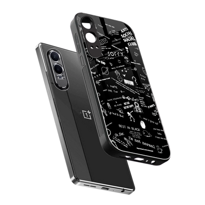 Minimalistic Black Aesthetic Collage sleek oneplus nord ce 4 lite cover with tempered glass back and TPU edges
