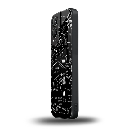 Minimalistic Black Aesthetic Collage oneplus nord ce 4 lite mobile cover | shockproof glass phone case
