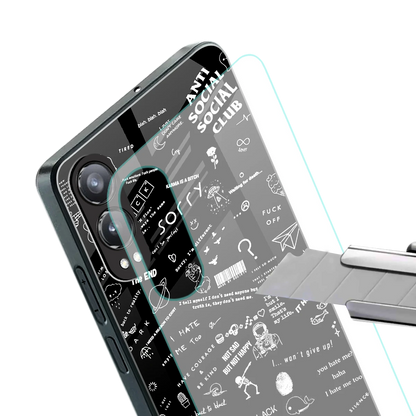 Minimalistic Black Aesthetic Collage stylish phone case for oneplus nord ce 4 lite | glossy glass and slim fit