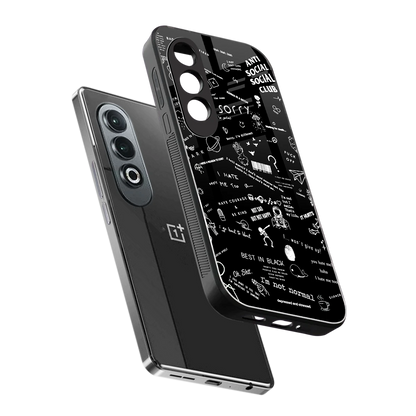 Minimalistic Black Aesthetic Collage sleek oneplus nord ce 4 cover with tempered glass back and TPU edges