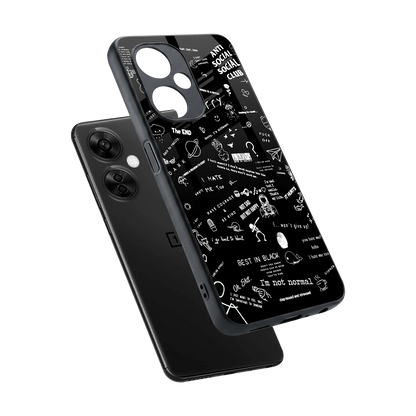 Minimalistic Black Aesthetic Collage sleek oneplus nord ce 3 lite cover with tempered glass back and TPU edges