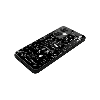 Minimalistic Black Aesthetic Collage stylish phone case for oneplus nord ce 3 lite | glossy glass and slim fit