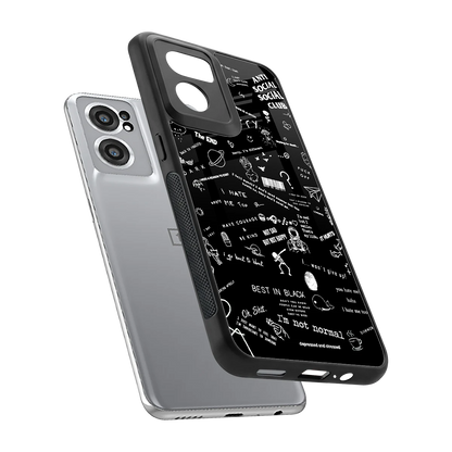 Minimalistic Black Aesthetic Collage sleek oneplus nord ce 2 cover with tempered glass back and TPU edges