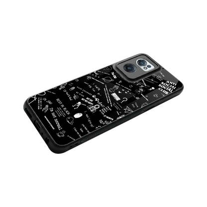 Minimalistic Black Aesthetic Collage stylish phone case for oneplus nord ce 2 | glossy glass and slim fit