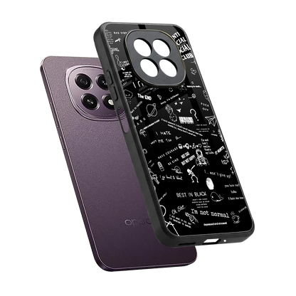 Minimalistic Black Aesthetic Collage sleek oppo f29 5g cover with tempered glass back and TPU edges