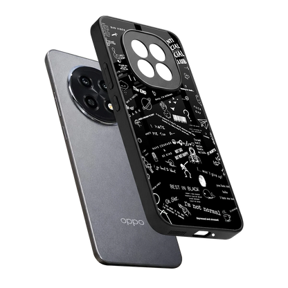 Minimalistic Black Aesthetic Collage sleek oppo f29 pro 5g cover with tempered glass back and TPU edges