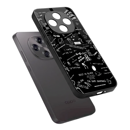 Minimalistic Black Aesthetic Collage sleek oppo f31 pro 5g cover with tempered glass back and TPU edges