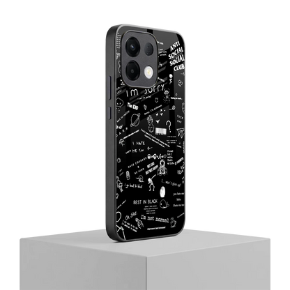 Minimalistic Black Aesthetic Collage oppo k13 5g mobile cover | shockproof glass phone case