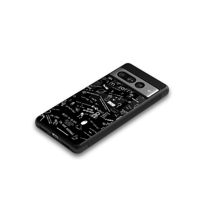 Minimalistic Black Aesthetic Collage google pixel 7 pro mobile cover | shockproof glass phone case