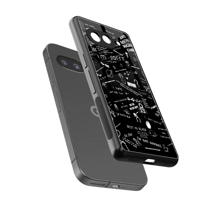 Minimalistic Black Aesthetic Collage sleek google pixel 9a cover with tempered glass back and TPU edges