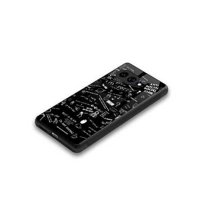 Minimalistic Black Aesthetic Collage stylish phone case for google pixel 9a | glossy glass and slim fit
