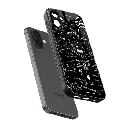 Minimalistic Black Aesthetic Collage sleek samsung galaxy a06 5g cover with tempered glass back and TPU edges