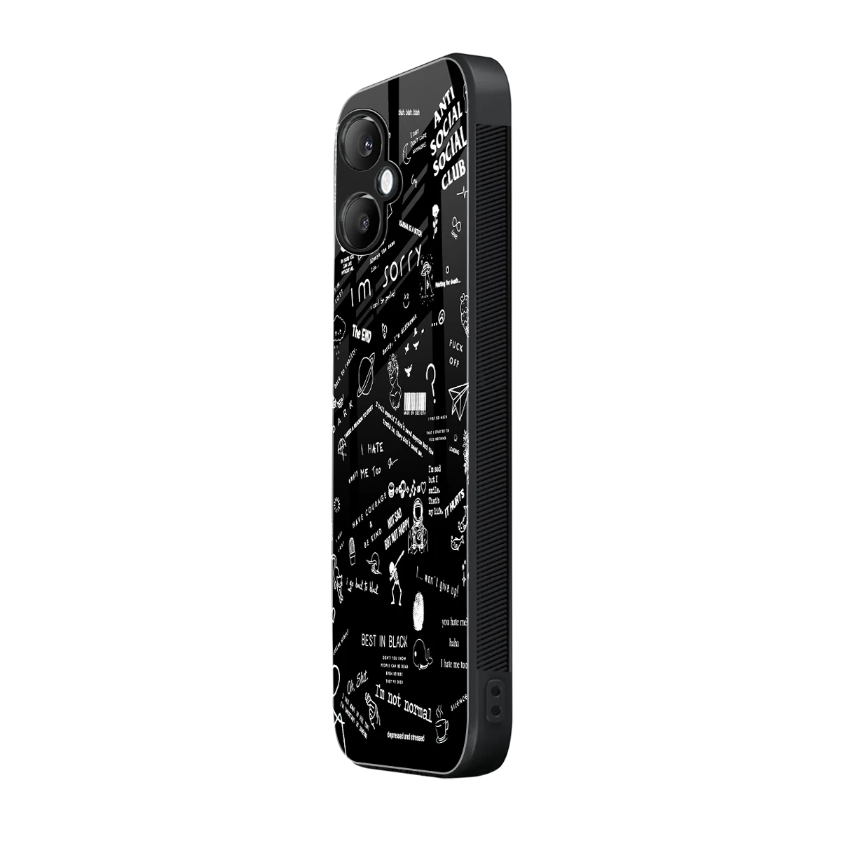 Minimalistic Black Aesthetic Collage samsung galaxy a06 5g mobile cover | shockproof glass phone case