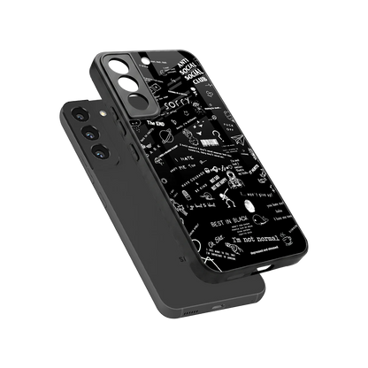 Minimalistic Black Aesthetic Collage sleek samsung galaxy s22 cover with tempered glass back and TPU edges