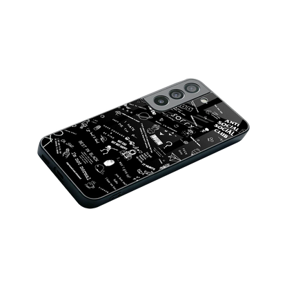 Minimalistic Black Aesthetic Collage stylish phone case for samsung galaxy s22 | glossy glass and slim fit