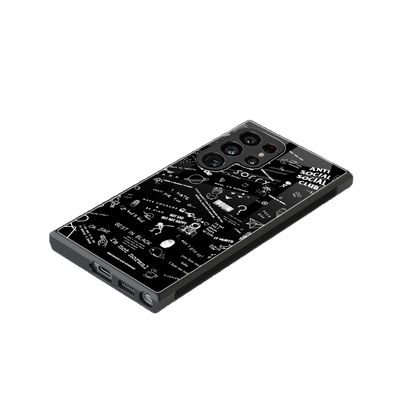 Minimalistic Black Aesthetic Collage stylish phone case for samsung galaxy s23 ultra | glossy glass and slim fit