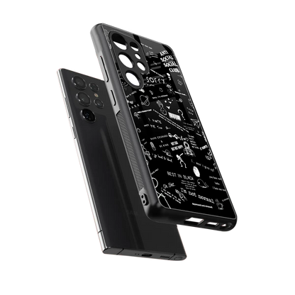 Minimalistic Black Aesthetic Collage sleek samsung galaxy s25 ultra cover with tempered glass back and TPU edges