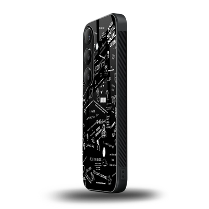 Minimalistic Black Aesthetic Collage samsung galaxy s24 plus mobile cover | shockproof glass phone case