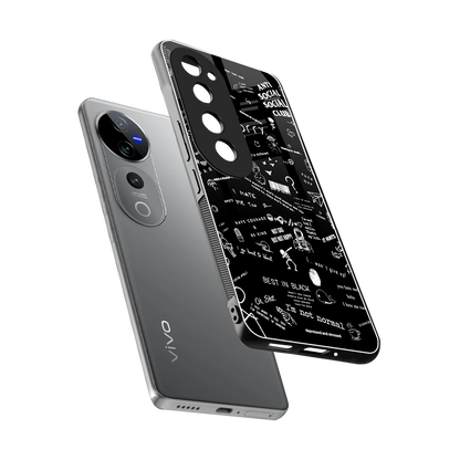 Minimalistic Black Aesthetic Collage sleek vivo v40 pro cover with tempered glass back and TPU edges