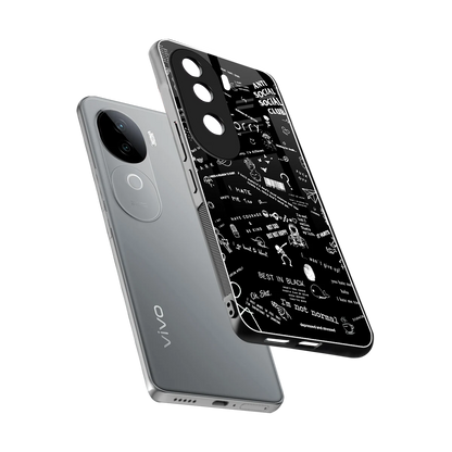 Minimalistic Black Aesthetic Collage sleek vivo v40e cover with tempered glass back and TPU edges