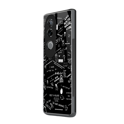 Minimalistic Black Aesthetic Collage vivo v40e mobile cover | shockproof glass phone case