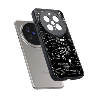 Minimalistic Black Aesthetic Collage sleek vivo x200 pro cover with tempered glass back and TPU edges