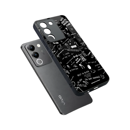 Minimalistic Black Aesthetic Collage sleek vivo y200 5g cover with tempered glass back and TPU edges