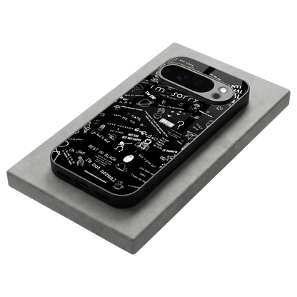 Minimalistic Black Aesthetic Collage stylish phone case for google pixel 10 pro | glossy glass and slim fit