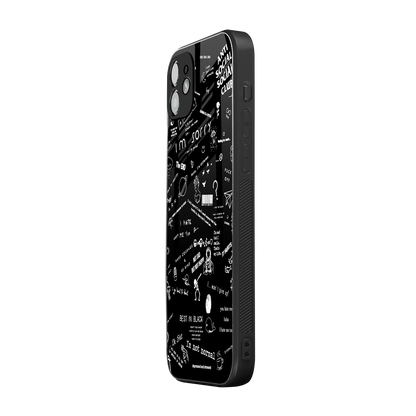 Minimalistic Black Aesthetic Collage iphone 12 mobile cover | shockproof glass phone case
