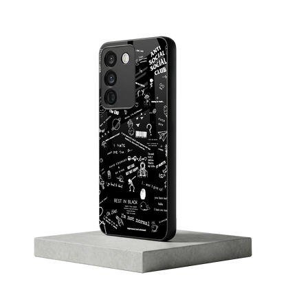 Minimalistic Black Aesthetic Collage vivo y200 5g mobile cover | shockproof glass phone case