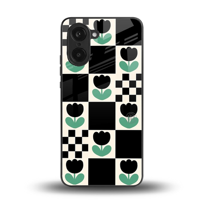 Minimalistic Flower Pattern back phone cover | glass case for oneplus nord ce5 5g