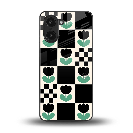 Minimalistic Flower Pattern back phone cover | glass case for oneplus nord ce5 5g