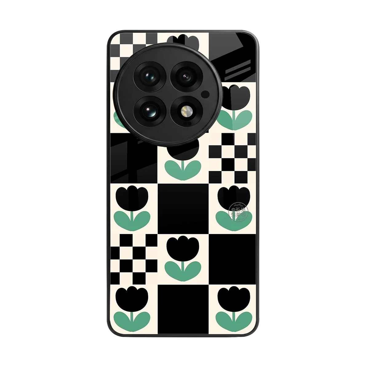 Minimalistic Flower Pattern back phone cover | glass case for oneplus 13